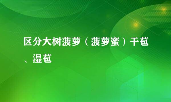 区分大树菠萝（菠萝蜜）干苞、湿苞