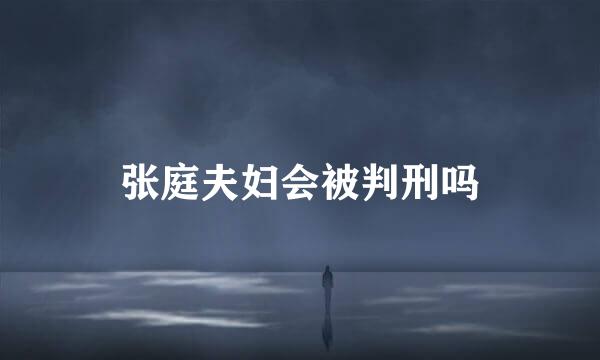 张庭夫妇会被判刑吗