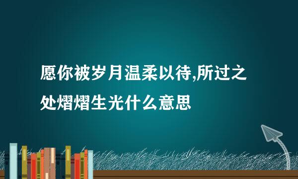 愿你被岁月温柔以待,所过之处熠熠生光什么意思