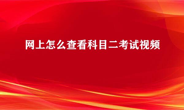 网上怎么查看科目二考试视频