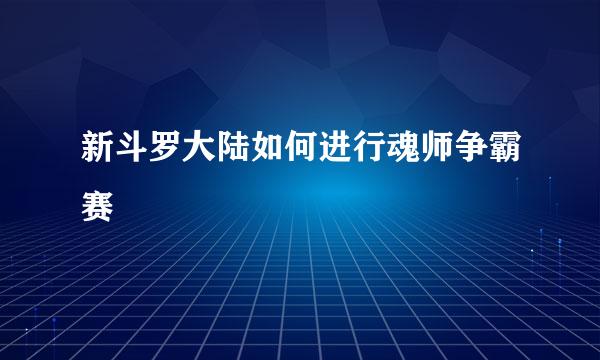 新斗罗大陆如何进行魂师争霸赛