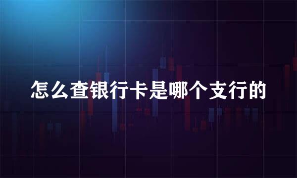 怎么查银行卡是哪个支行的