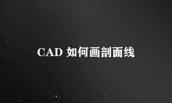 CAD 如何画剖面线
