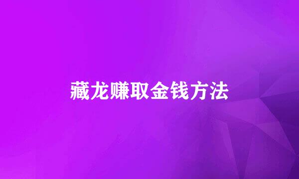 藏龙赚取金钱方法