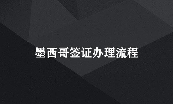 墨西哥签证办理流程