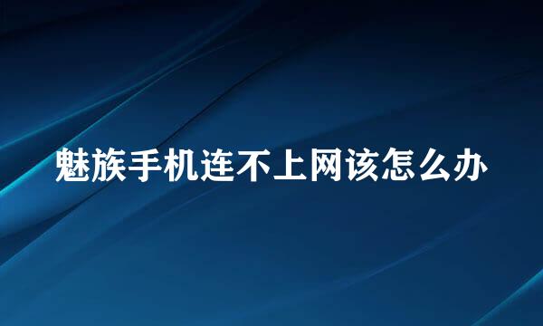 魅族手机连不上网该怎么办