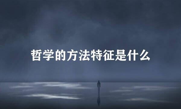 哲学的方法特征是什么