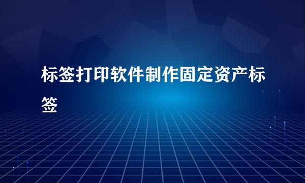 标签打印软件制作固定资产标签