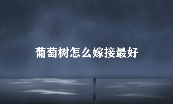 葡萄树怎么嫁接最好