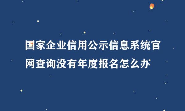 国家企业信用公示信息系统官网查询没有年度报名怎么办