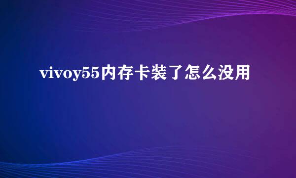 vivoy55内存卡装了怎么没用