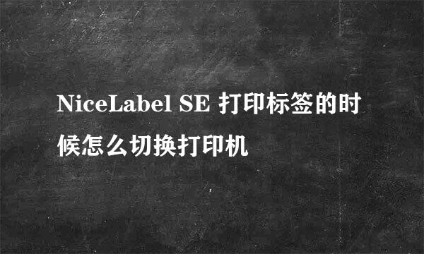 NiceLabel SE 打印标签的时候怎么切换打印机