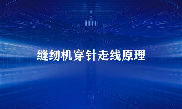 缝纫机穿针走线原理