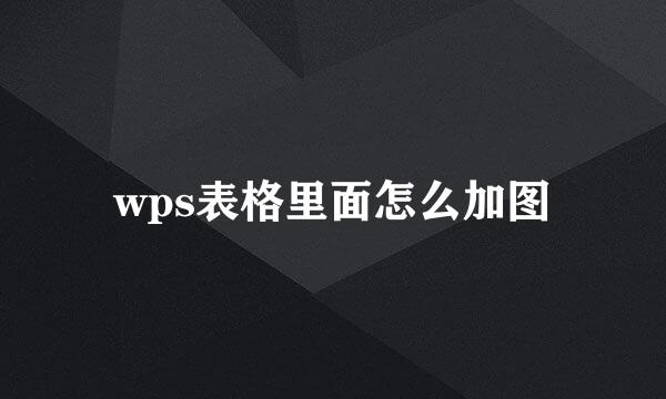 wps表格里面怎么加图