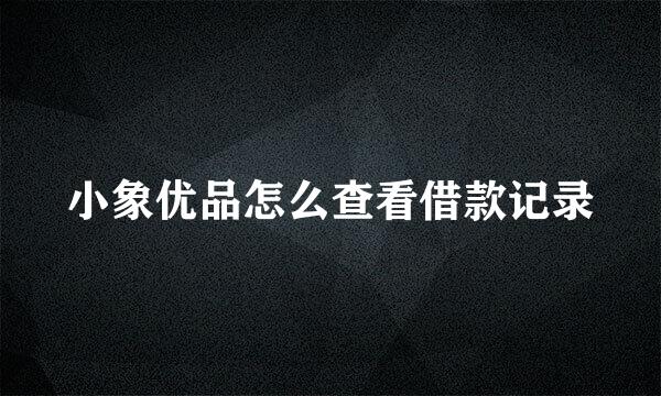 小象优品怎么查看借款记录