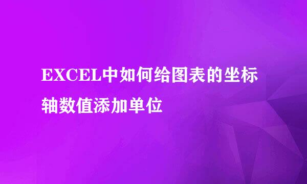 EXCEL中如何给图表的坐标轴数值添加单位