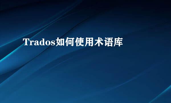 Trados如何使用术语库