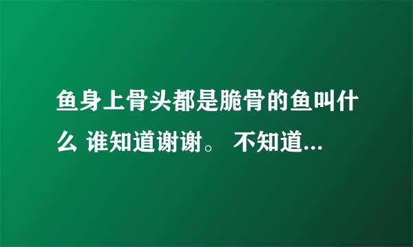 鱼身上骨头都是脆骨的鱼叫什么 谁知道谢谢。 不知道叫什么名