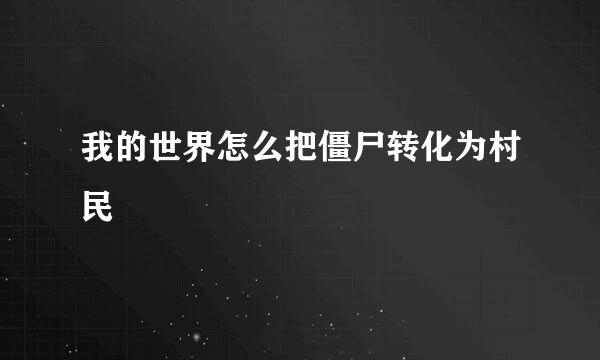 我的世界怎么把僵尸转化为村民