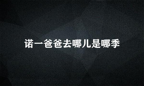 诺一爸爸去哪儿是哪季