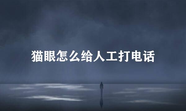 猫眼怎么给人工打电话