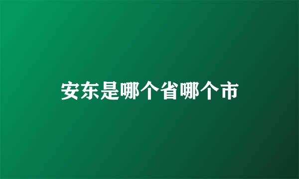 安东是哪个省哪个市