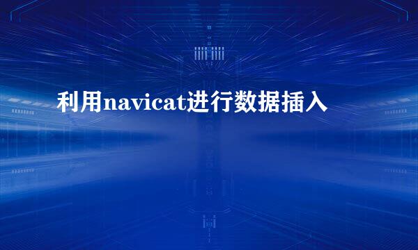 利用navicat进行数据插入