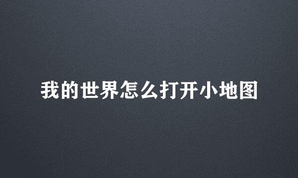 我的世界怎么打开小地图