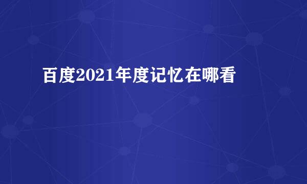 百度2021年度记忆在哪看