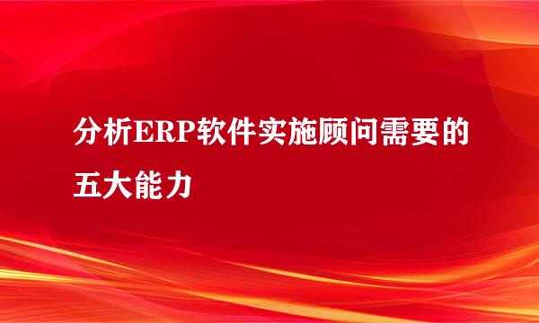 分析ERP软件实施顾问需要的五大能力
