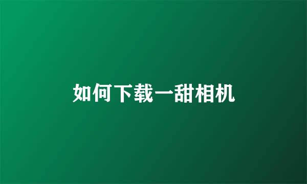 如何下载一甜相机
