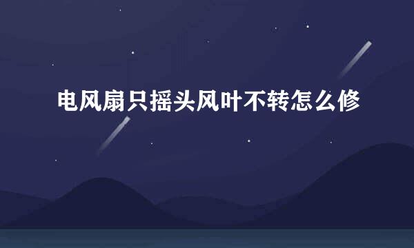 电风扇只摇头风叶不转怎么修
