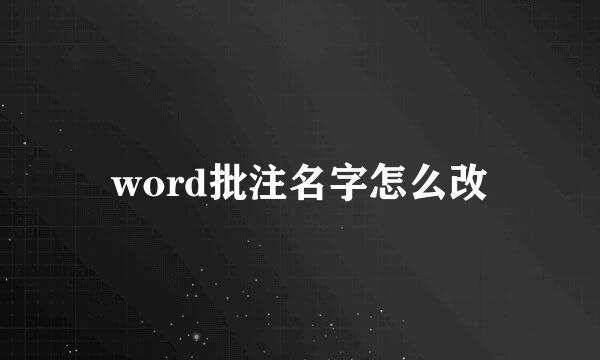 word批注名字怎么改