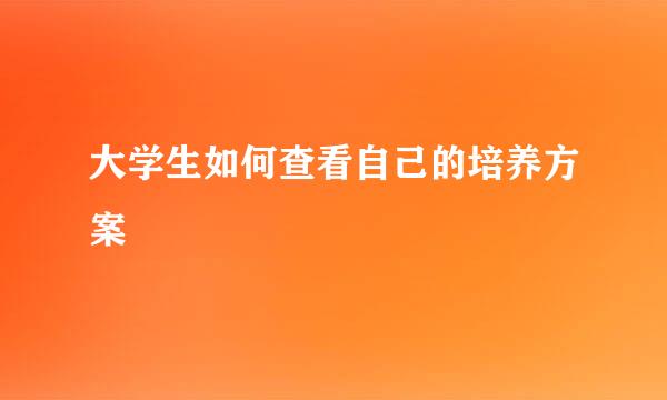 大学生如何查看自己的培养方案