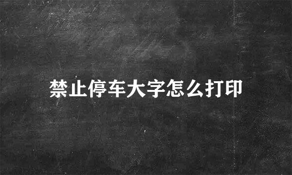 禁止停车大字怎么打印