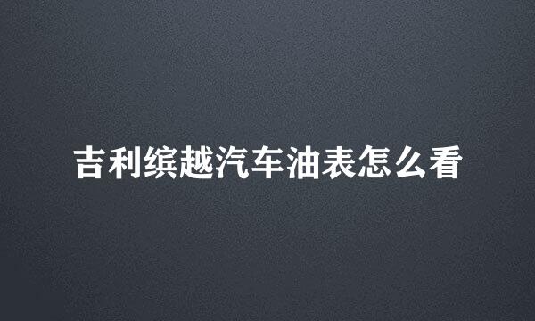 吉利缤越汽车油表怎么看