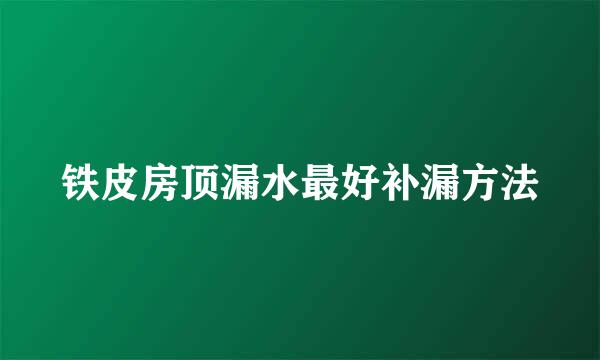 铁皮房顶漏水最好补漏方法