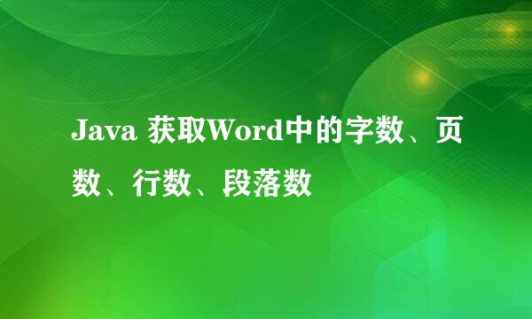 Java 获取Word中的字数、页数、行数、段落数