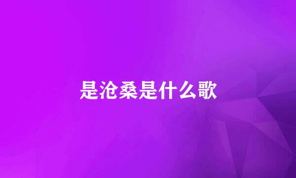 是沧桑是什么歌