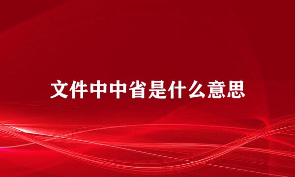 文件中中省是什么意思