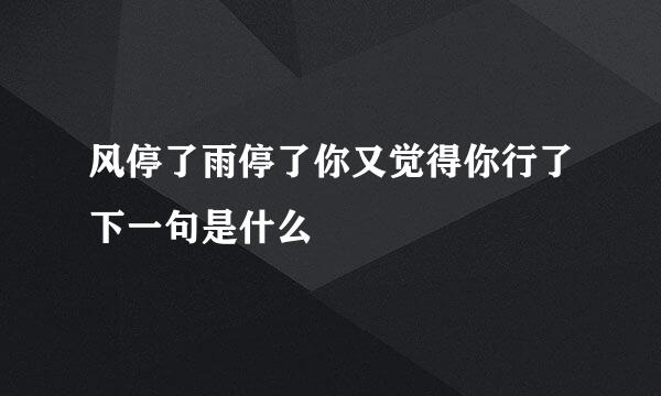 风停了雨停了你又觉得你行了下一句是什么