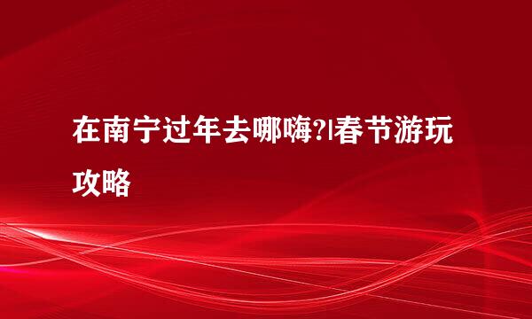 在南宁过年去哪嗨?|春节游玩攻略
