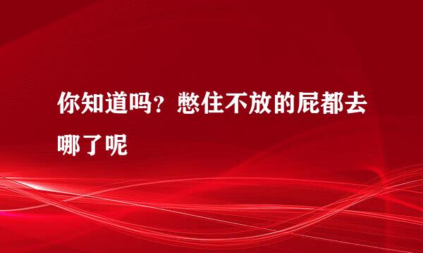 你知道吗？憋住不放的屁都去哪了呢