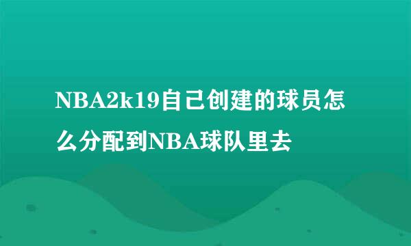 NBA2k19自己创建的球员怎么分配到NBA球队里去