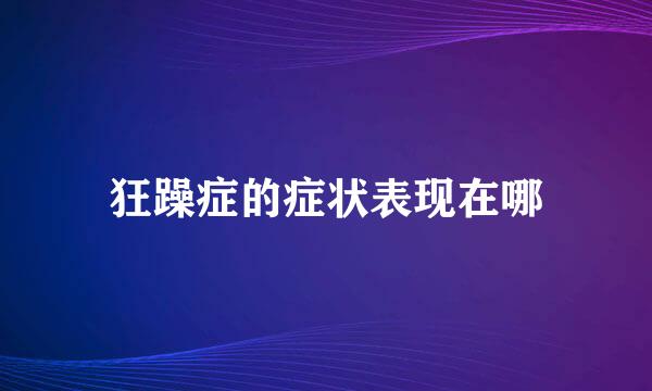 狂躁症的症状表现在哪