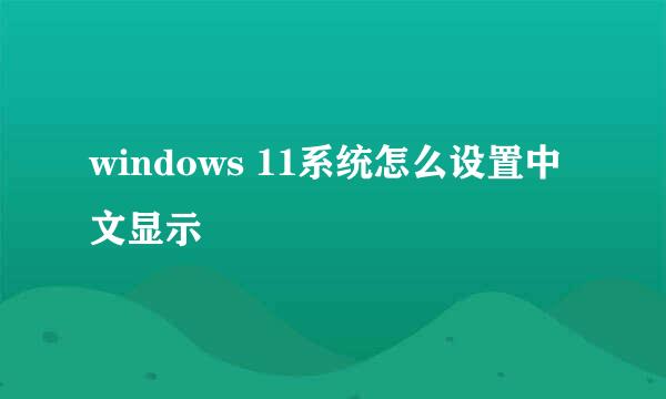 windows 11系统怎么设置中文显示