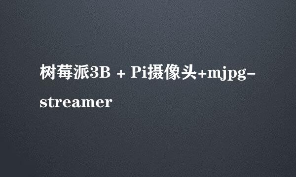 树莓派3B + Pi摄像头+mjpg-streamer
