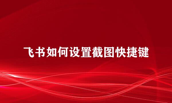 飞书如何设置截图快捷键