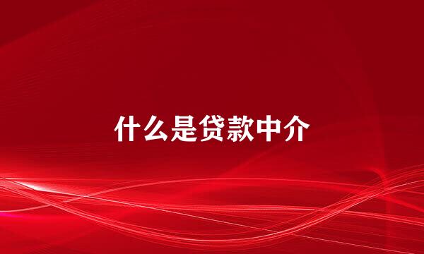 什么是贷款中介