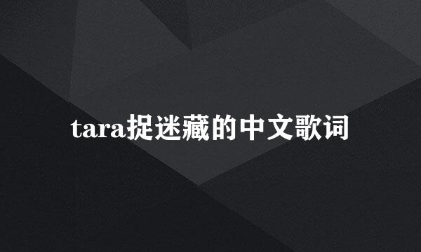 tara捉迷藏的中文歌词
